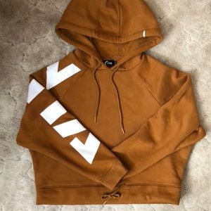 ZYIA Active Camel Colored Cinched Bottom Crop Sweatshirt